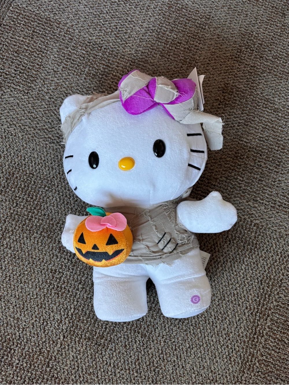Hello Kitty greeter with Purple Bow & Orange Pumpkin